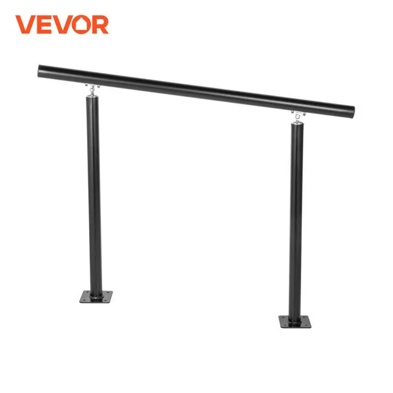 VEVOR Handrail Outdoor Stairs 3/4 ft 34 Inch Outdoor Handrail Stair Railing Adjustable From 0 to 60 Degrees Handrail Black/White