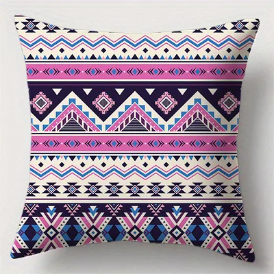 Bohemian Aztec-Patterned Double-sided Printed pillow cover Short plush Suitable living rooms bedrooms sofas throw cushion cover