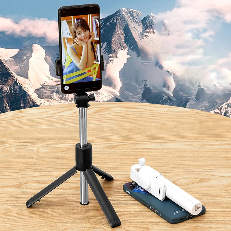 Drahtlose Bluetooth-kompatible Selfie-Sticks faltbare Mini-Stativ-Shutter-Fernbedienung für Xiaomi Huawei iPhone iOS Android