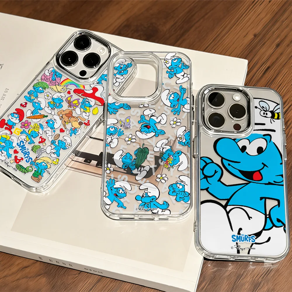Cartoon Cute The S-Smurfs New Phone Case For Samsung Galaxy S25 S24 S23 S22 S21 S20 Note20 FE Ultra Edge Plus 4G 5G Soft Cover