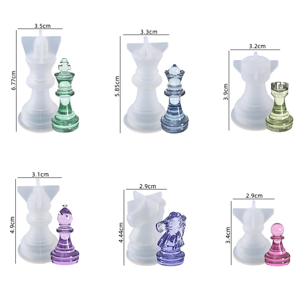 International Chess Epoxy Resin Mold Chess Pieces Silicone Mould DIY Crafts Jewelry Home Decorations Casting Tools