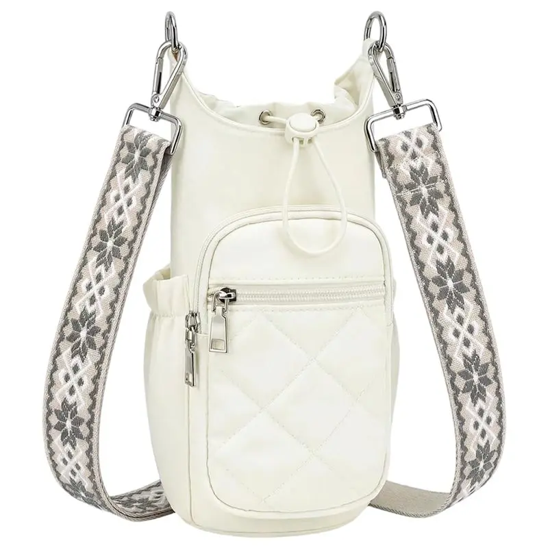 75STO-Crossbody Water Bottle Bag For Women, Lightweight Insulated Water Bottle Carrier With Phone Pocket, Secure &Hands-Free