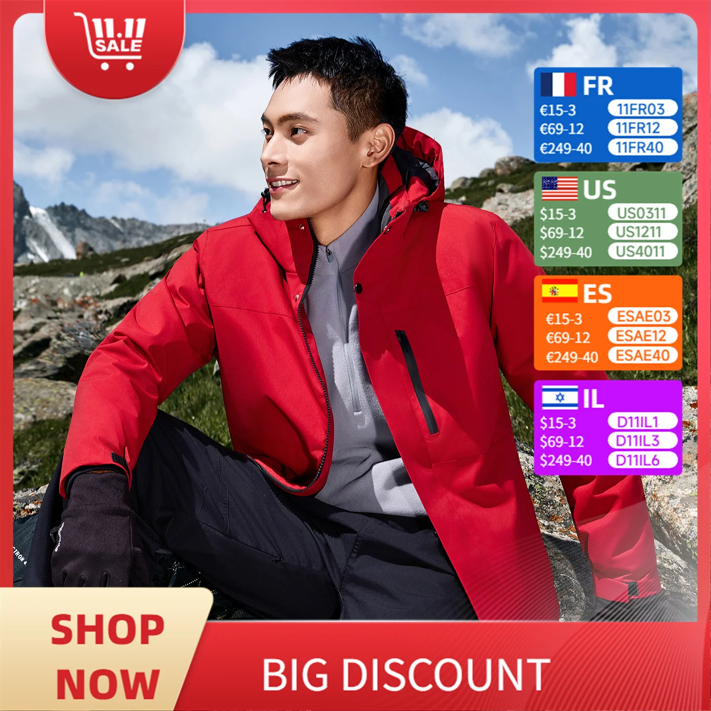 Men's down Jacket with Custom Logo, Lightweight and Warm Winter Hooded Jacket, Outdoor Skiing and Hiking Top