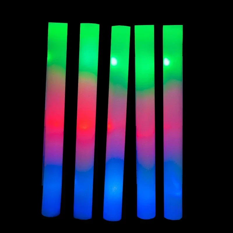 30/60/80/100/120Pcs Glow Sticks RGB LED Glow Foam Stick Bulk Colorful LED Cheer Tube Dark Light Birthday Wedding Party Supplies image 3