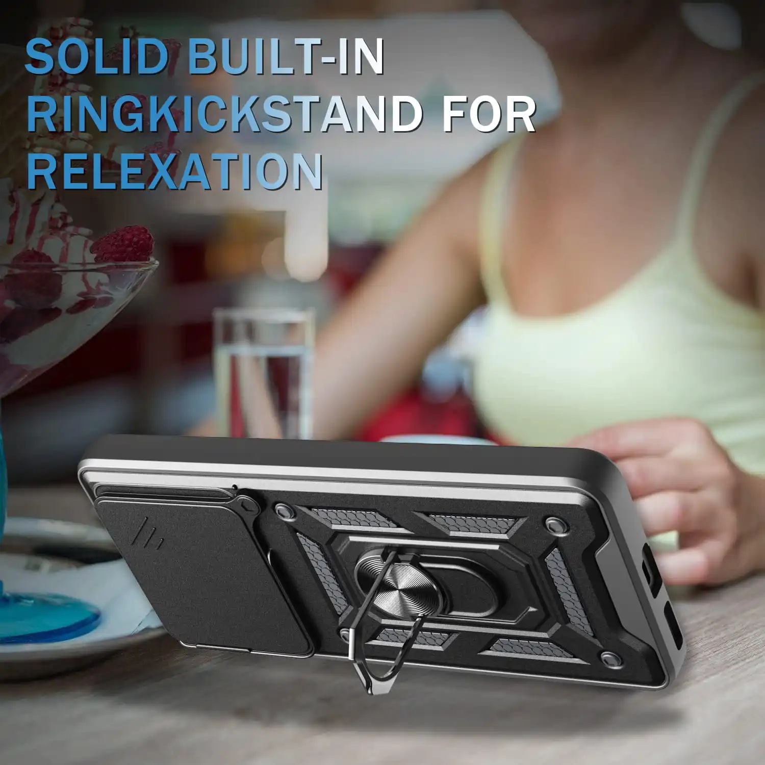 Xiaomi Redmi K80 スライドカメラ保護スタンド電話シェル Funda Redmi K80Pro K70E K70Pro 5G カバー用ケース