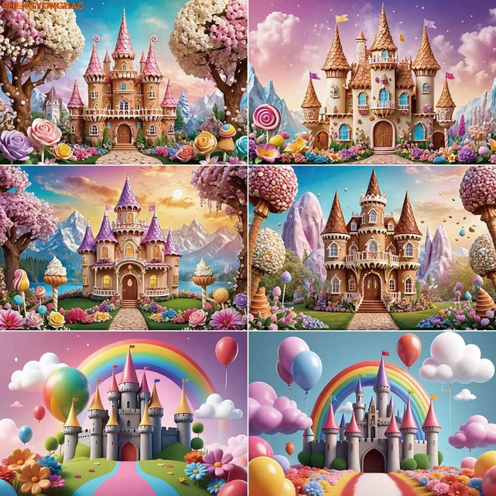 

Underwater Castle Background Photography Mushroom Balloon Swimming Pool Photozone Backdrop Child Studio Photobooth Props