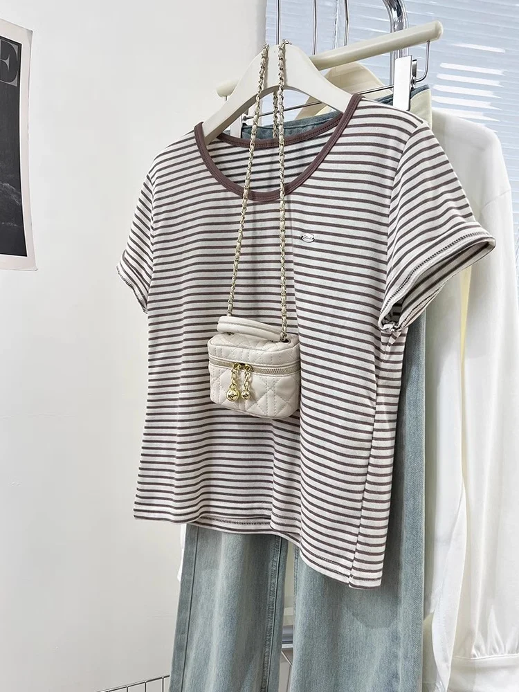 

plus Size 300 Pou ort Sve T-irt Casual Korean Sle Outerwear Simple Summer Top for plus Size Women Commute Faion