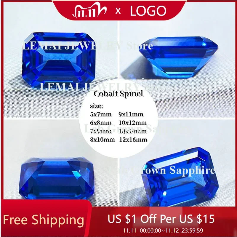 

Lab Grown Sapphire Emeralds Shape High-quality DIY Charms Jewelry Rings Earring Making Main Materials Selectable AGL Certificate