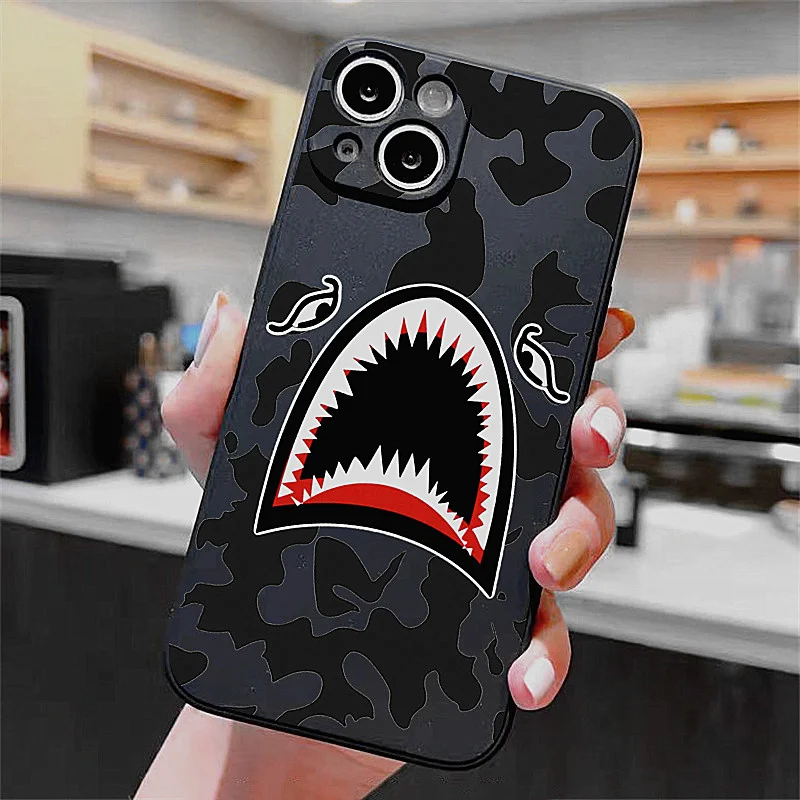 Lustige Cartoon-Hai-Handyhülle für iPhone 17, 16, 15, 14, 13, 12, 11 Pro Max Mini 7 8 Plus Air SE, stoßfeste Silikon-Softcover-Shell – Detail 2