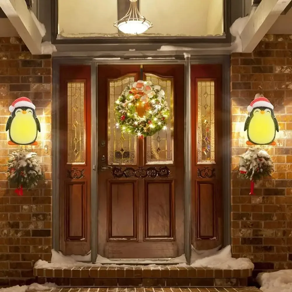 Kerstpinguïn lampenkap wandlamp - veranda verlichting buiten - nieuwjaarsdecoratie 2022