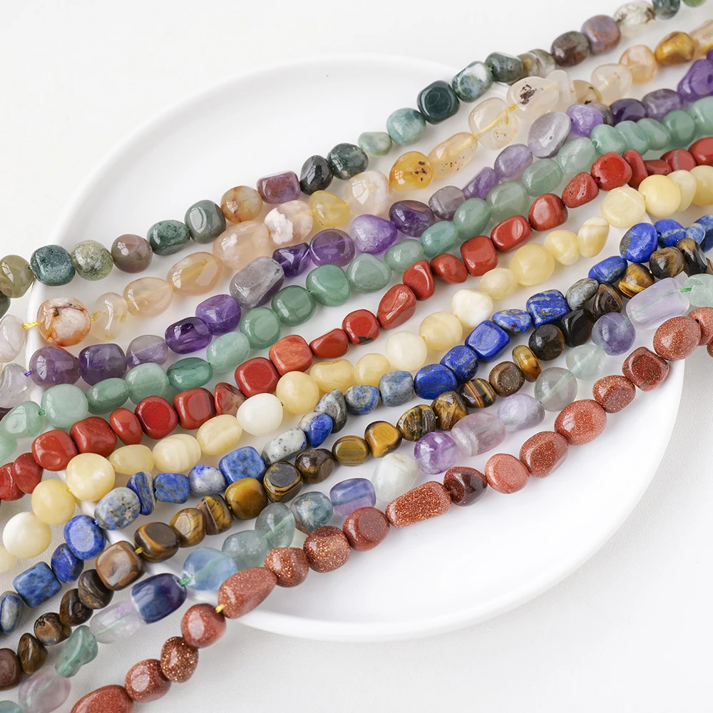 Natural Crystal Tumbled Stones Semi Finished Irregularly Shaped Beads DIY Jewelry Making Bracelet Necklace Handicrafts