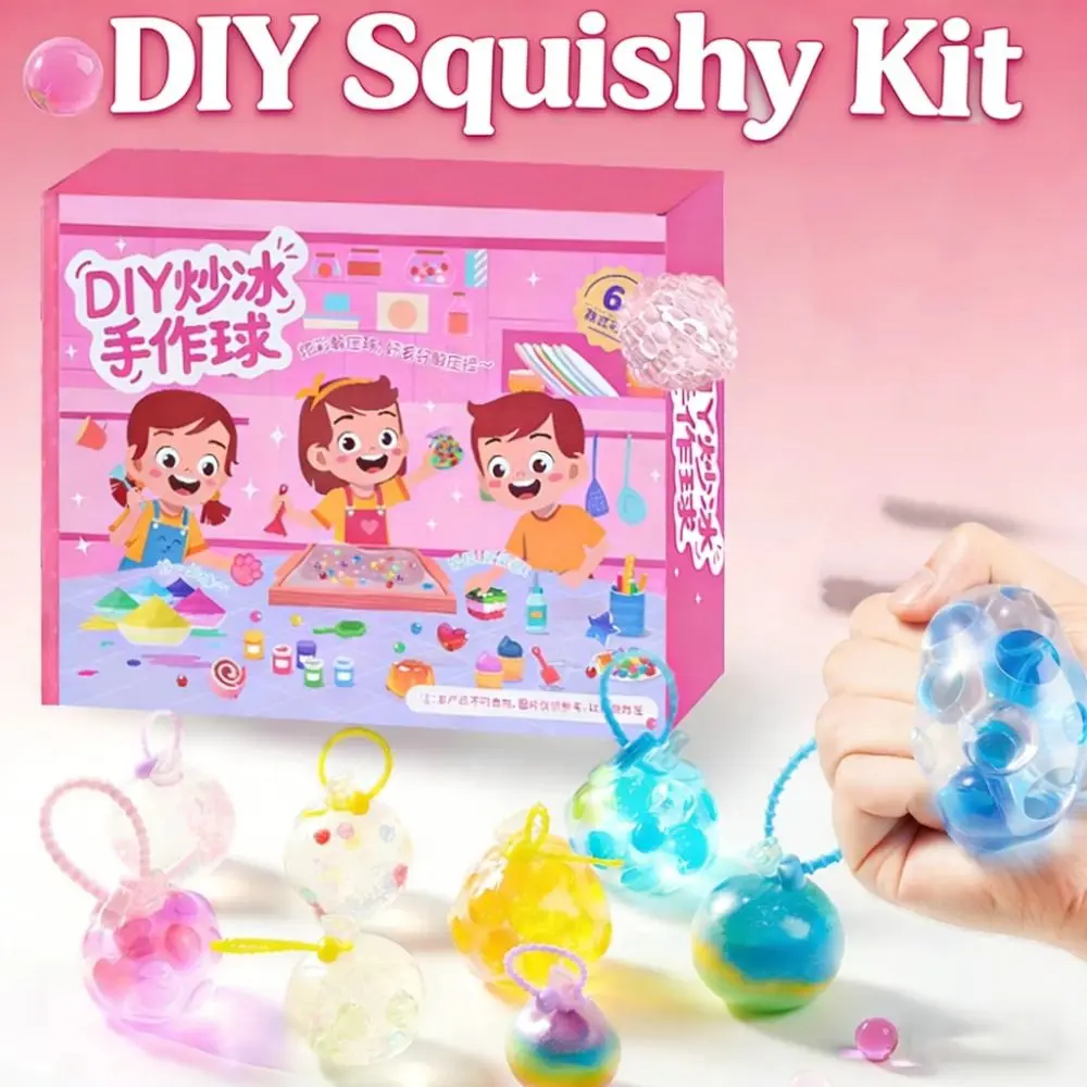 Creative Cat Paw DIY Squishy Making Kit Sensory Glitter DIY Squeeze Ball Kit Slow Rebound Fidget Handmade Ball Skin