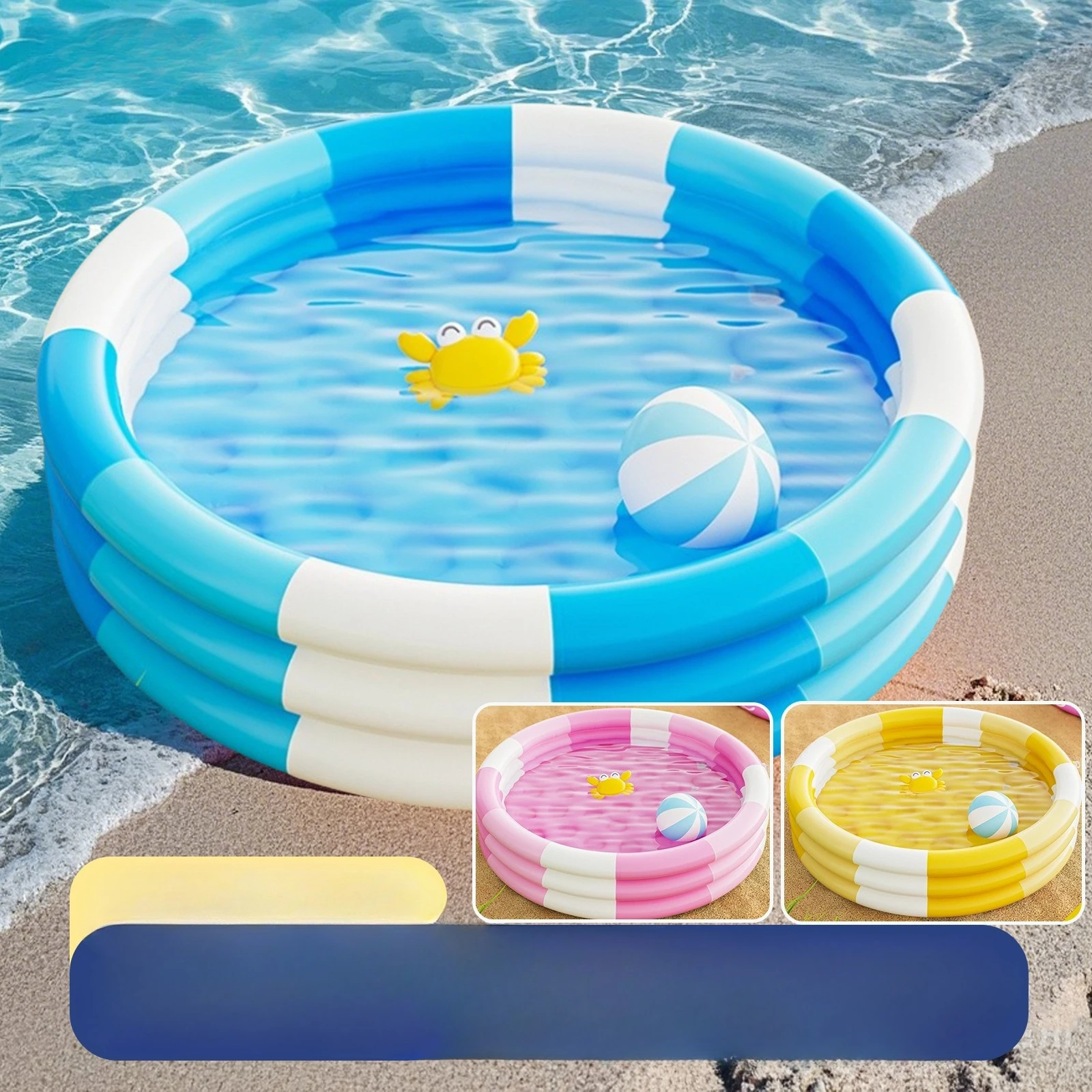 

Kids Inflatable Pool Thickened Plastic Baby Swimming Pool with Ocean Balls for Home Family Use
