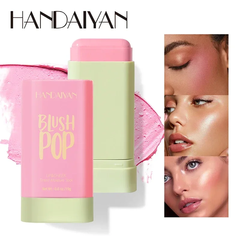 HANDAIYAN Blush Stick Highlighter  Moisturizing Long Lasting Cheek Rouge Blusher Cream Waterproof Face Makeup Cosmetics NEW