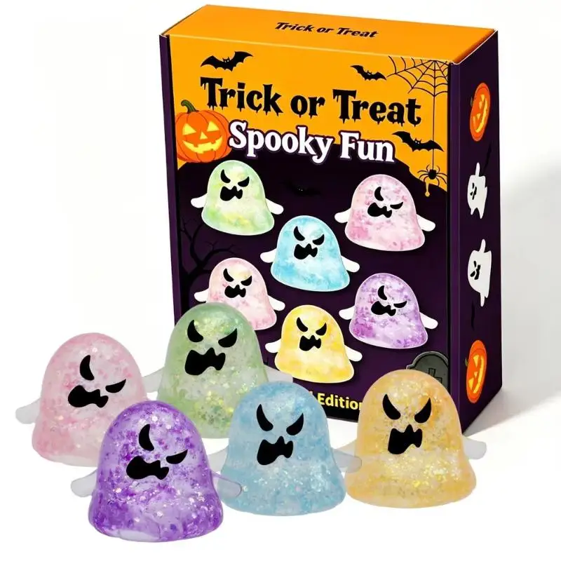 5pcs Ghost Pinch Set Stress-Relief Toy Halloween Prank Ghost Festival Tricky Party Carnival Celebration Gift Souvenir