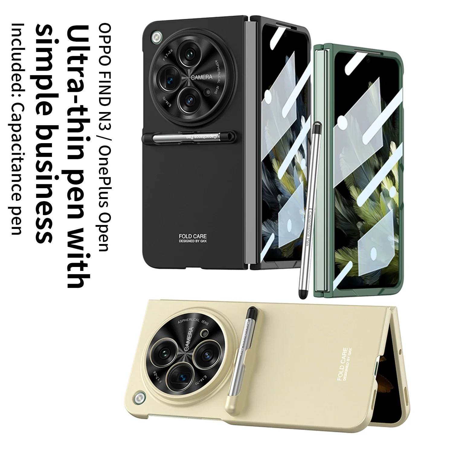 

Для корпуса OPPO Find N3, все в комплекте, магнитная петля для ручки с экраном, стеклянный ремешок на запястье, жесткий чехол ADAOPPL00004