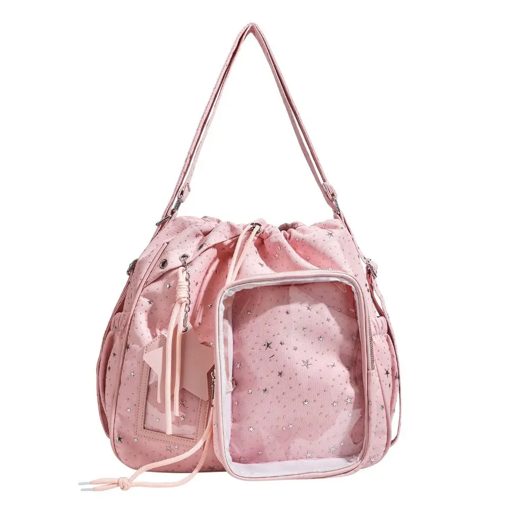 Portable Shining Star Star Itabag Harajuku Y2K Ulzzang Ita Bag Large Capacity Solid Color PVC Transparent Shoulder Bag Men