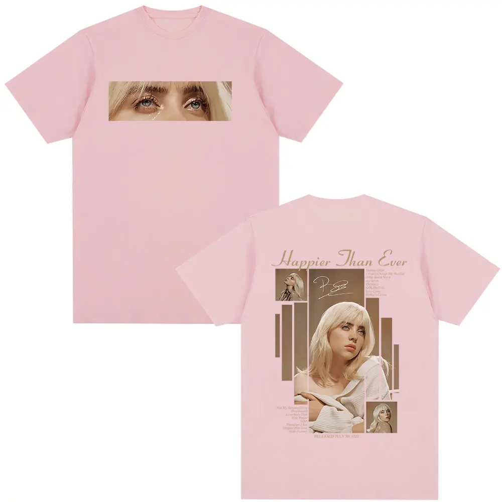 سعيد من أي وقت مضى 2025 تي شيرت الرجال النساء موضة الهيب هوب موسيقى البوب قصيرة الأكمام تي شيرت القطن المتضخم تي شيرت الشارع الشهير