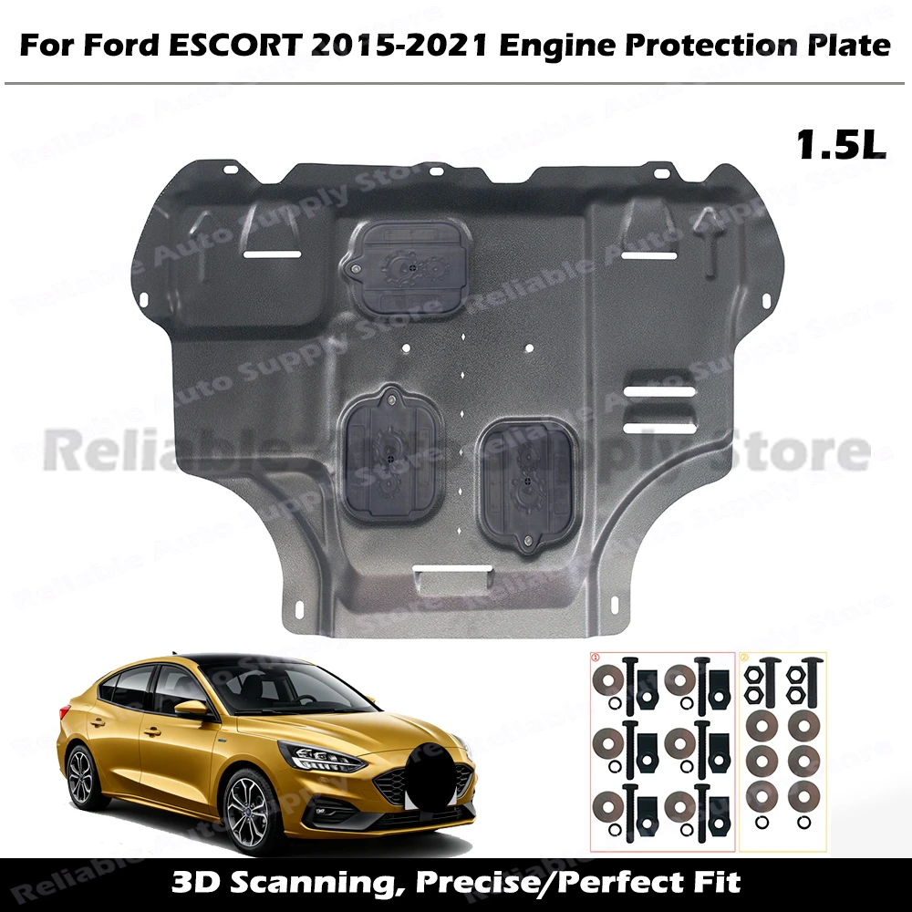 

Engine Splash Shield Under Engine Cover Skid Plate For Ford ESCORT 2015-2021 1.5L Engine Guard Auto Exterior Replacement Parts