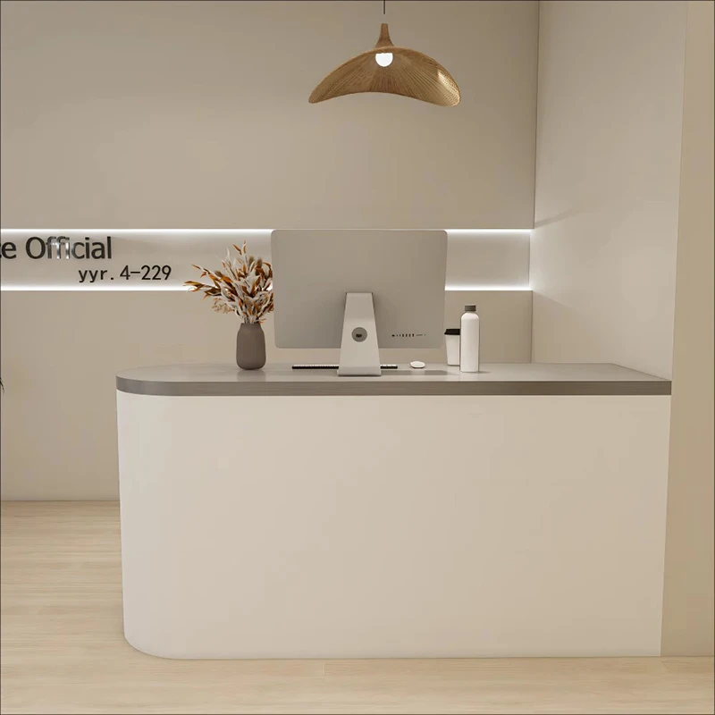 

Minimalist Aesthetic Reception Desks Modern Restaurant Company Wood Reception Desks Nail Design Escritorio Commercial Furniture