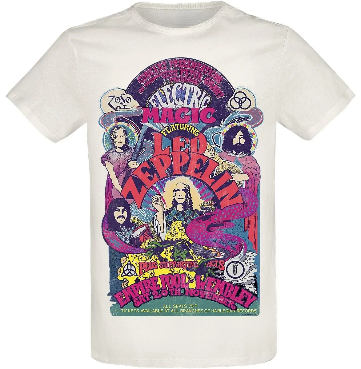 Top Summer Led Zeppelin Graphic Cotton T-shirt Unisex Summer Short Sleeve Fashion Brand Tee Luxury Casual Vintage Tees