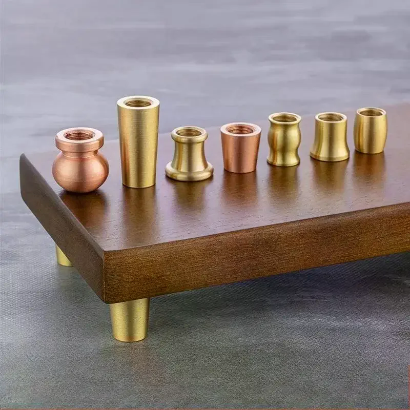 4Pcs Brass Wooden Board Feet Chopping Board Stabilisers Non Slip Jewelry Box Board Display Tray Riser Feet