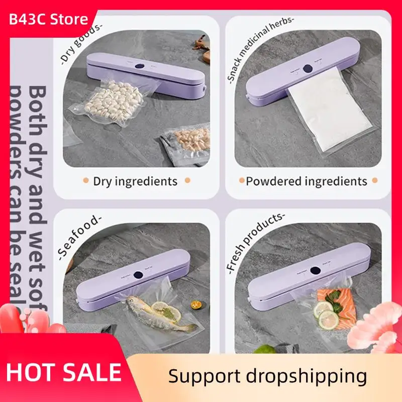 

B43C Wireless Portable Vacuum Sealer Food Sealer Home Fresh Snack Plastic Sealer Suitable Kitchen Food Preservation EU Plug