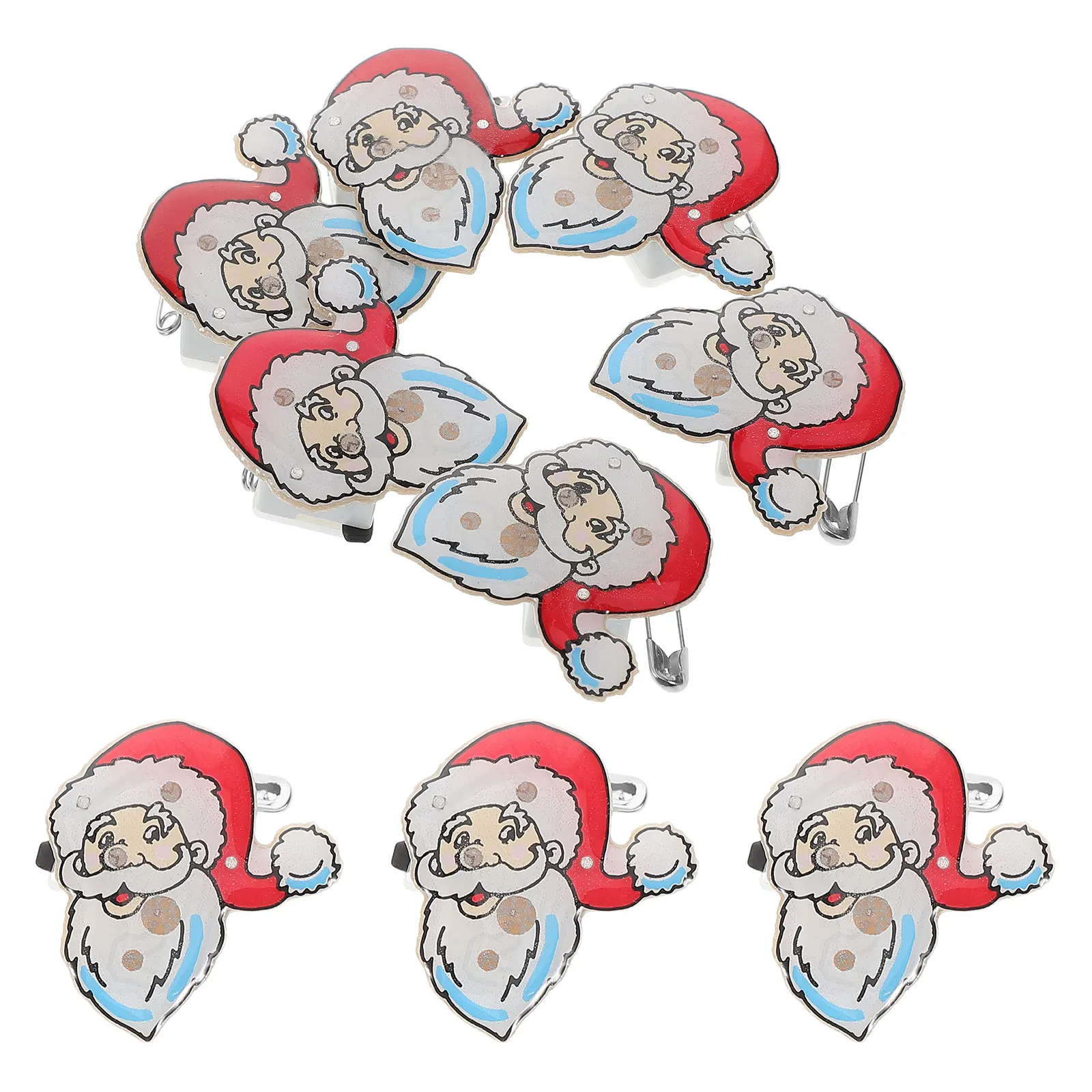 

25 Pcs Glitter Christmas Brooches Shiny Cartoon Shape Pins for Clothing Reusable Decorations Holiday Party Accessories