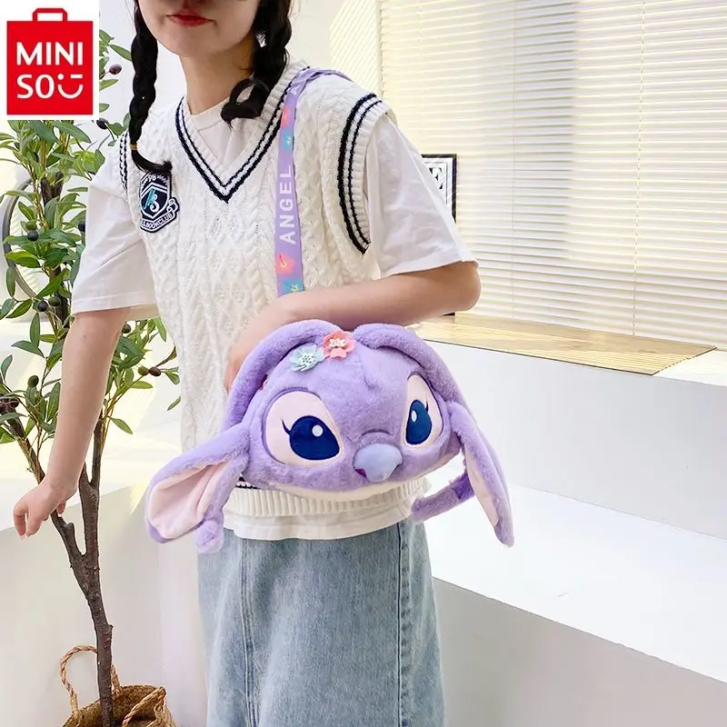 MINISO Disney Cartoon Stitch Plush Doll Crossbody Bag Children's Cartoon Girl Cute Crossback Gift