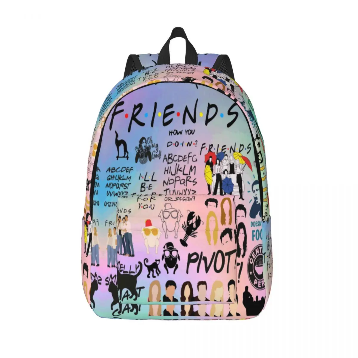 Cartoon Friends TV Show for Teens Student School Book Bags Central Perk American Canvas Daypack Elementary High College Hiking