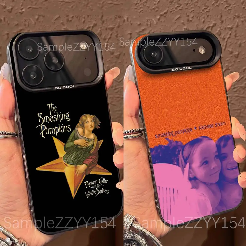 The S-Smashing Pumpkins Phone Case For IPhone 15,16,17,13,14,11,12,Pro,Max,Plus,E,Air,Mini Gray Matte Shockproof IMD Cover