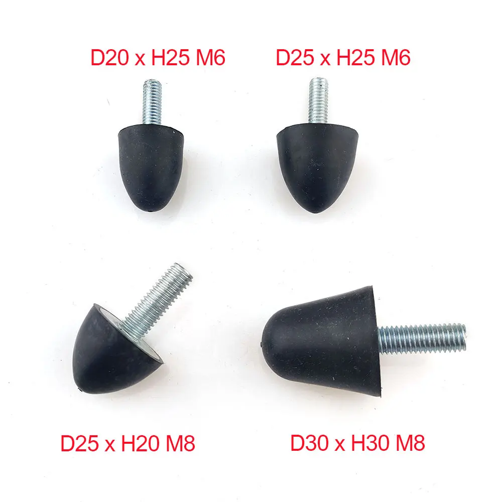 4Pcs M6 M8 Male Thread Cone Type Rubber Shock Absorber Water Drop Shock Crash Pad Damper Anti Vibration Isolation Mount