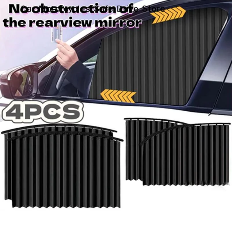 4Pcs/Set Magnetic Curtain Protectors, Side Window Sunshades, UV Protection, Suitable For Most Models, Universal In All Seasons