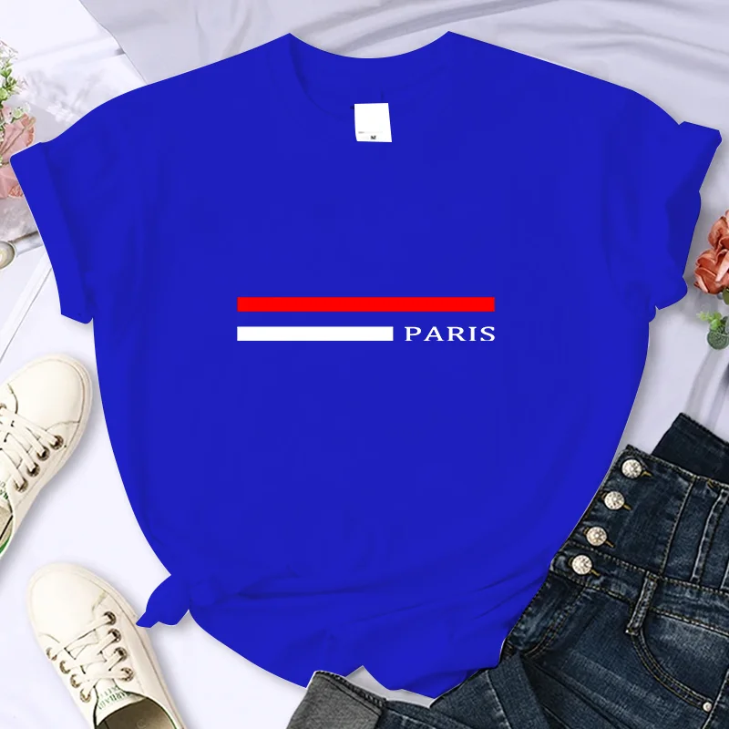 Luxury Brand Paris For Women's High-Quality Summer Printing T-shirt 100% Cotton Casual Oversized Y2k Personality Sleeve O-neck