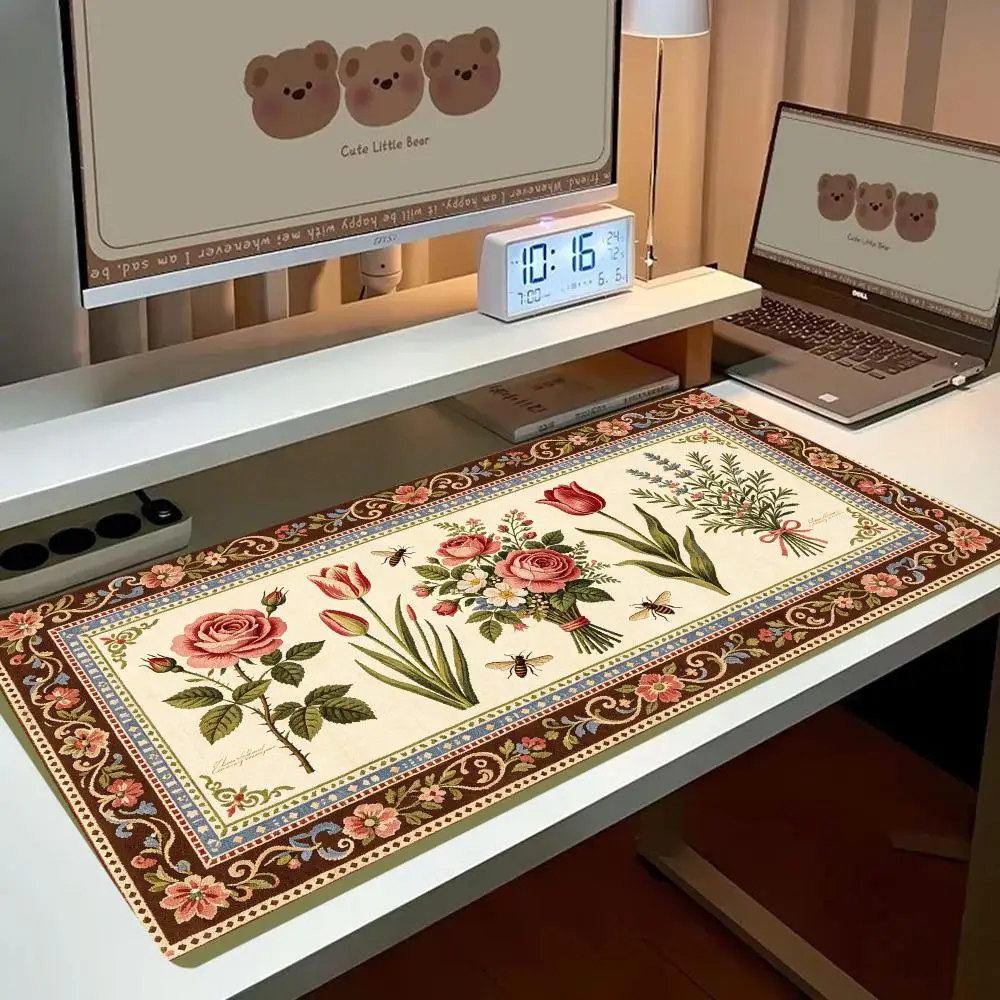 Zodiac Astrology Wheel Persian Rug Pattern Desk Mat Non Slip Base For Mystical Office