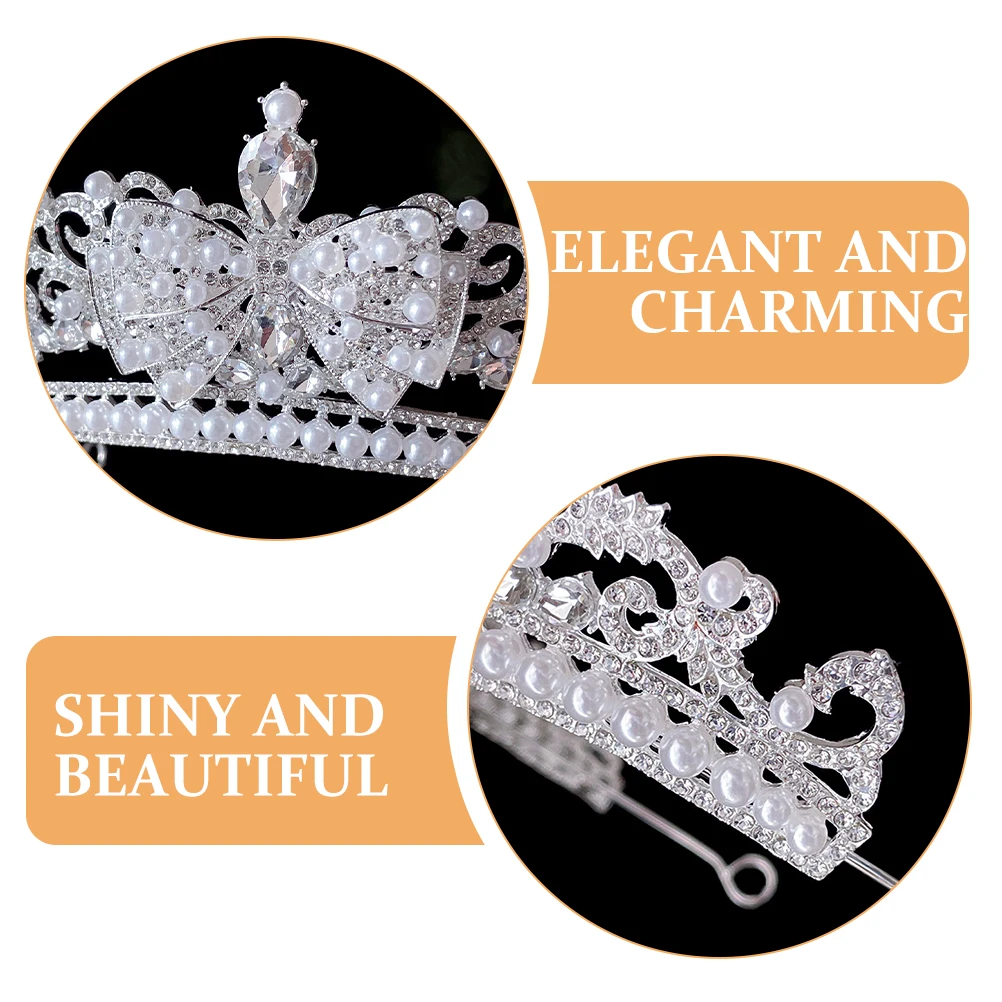

Princess Crown Hair Accessories Elegant Tiara Women Bride Wedding Girls Headdress Vintage Bridal Silver Headwear Celebration