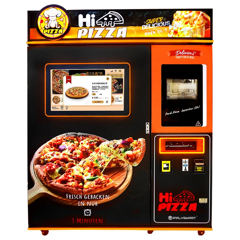 Fully automatic unmanned self-service pizza machine, automatic pizza vending machine, 24-hour unmanned pizza vending machine