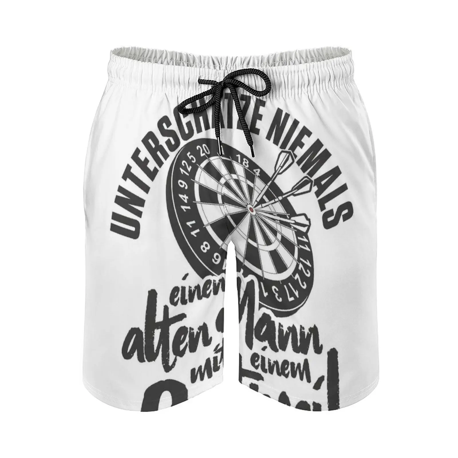 

Unterschätze Niemals Alten Mann Mit Dartpfeil Men's Beach Shorts 3D Printing Loose Surf Board Shorts Beachwear Dart Darts