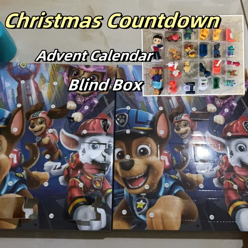 أنيمي الكلب دورية فريق تقويم القدوم 24 يوم صندوق أعمى الكرتون الشكل مارشال تشيس روكي سكاي اللعب دمية عيد الميلاد مجيء لعبة G #1