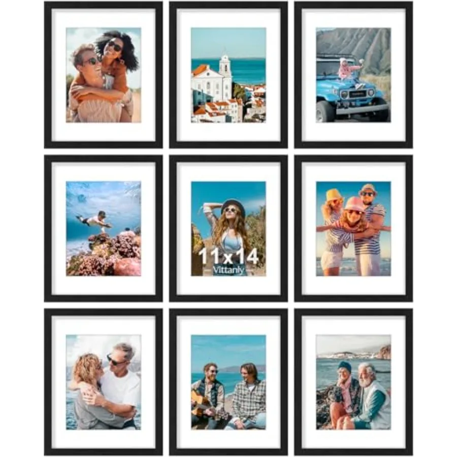 

Набор из 9 фоторамок 11x14 с ударопрочным плексигласом для фотографий 8x10 с подложкой или 11x14 без подложки