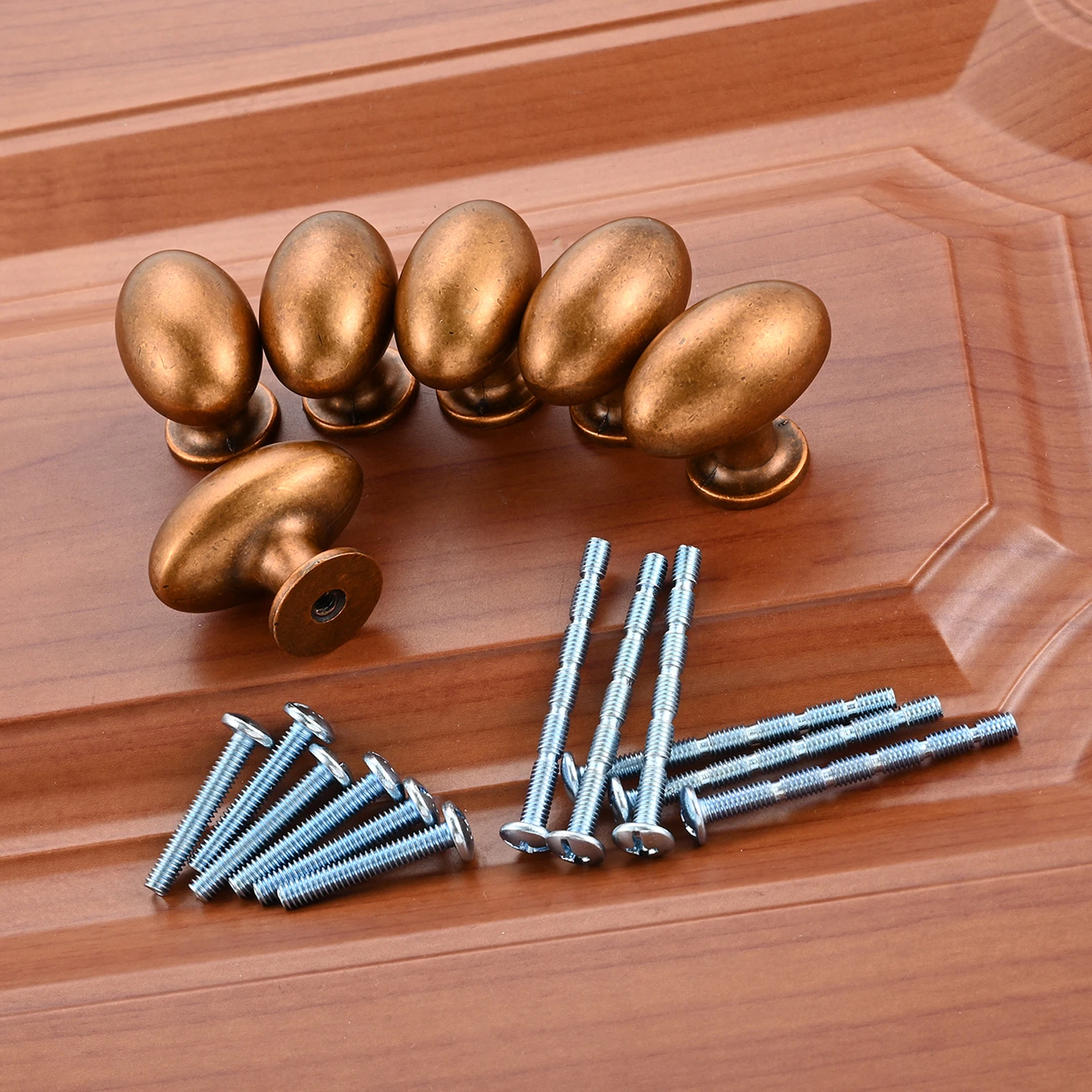 

6pcs Vintage Brass Zinc Alloy Cabinet Handles Kitchen Pulls Knob Bathroom Drawer Pulls Dresser Furniture Hardware with Screws