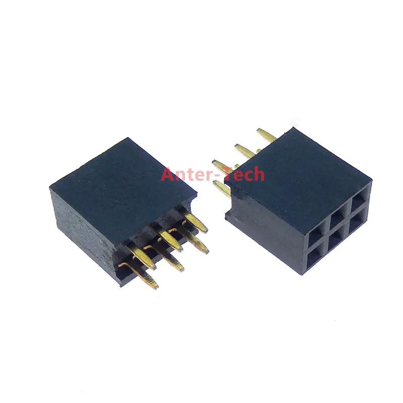 10PCS 2X3 PIN Double row Straight FEMALE PIN HEADER 2.54MM PITCH Strip Connector Socket 2*3 3p 3 PIN 3PIN FOR PCB BOARD