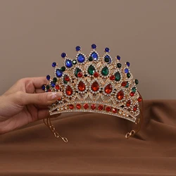Crystal Crowns Leaf Shape Hair Comb Rhinestone Tiaras For Girls Bridal Wedding Birthday Party Children's Hair Accessories