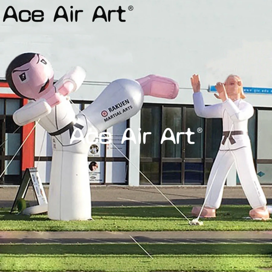 high quality karate figure inflatable kicking taekwondo doll with blower for advertising andevent