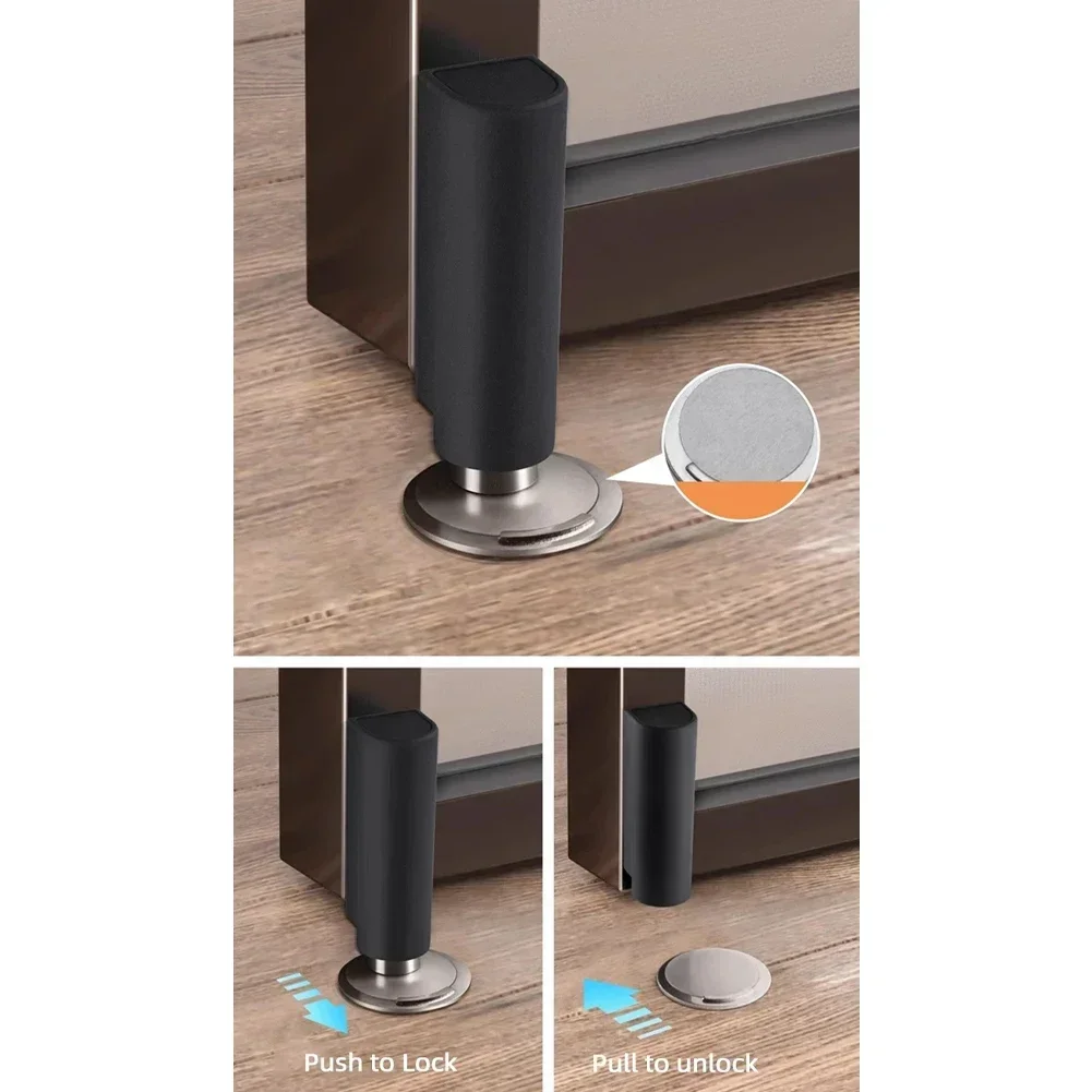 1pcs Magnetic Door Stops Stainless Steel Door Stopper Holder Catch Floor Fitting For Home Bedroom Toilet Hardware