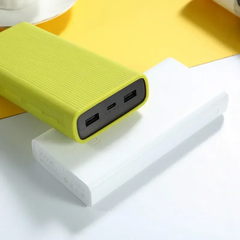 New Silicone Case for Xiaomi Power Bank 3 Generation 20000mAh PLM07ZM Rubber Shell Cover Bags for Portable External Battery Pack
