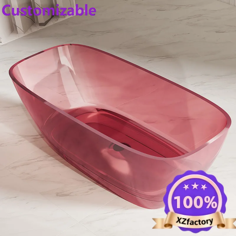Factory Direct 2026 Transparent resin bathtub Household independent rectangular hotel B & B Factory direct sales OEM cross-borde