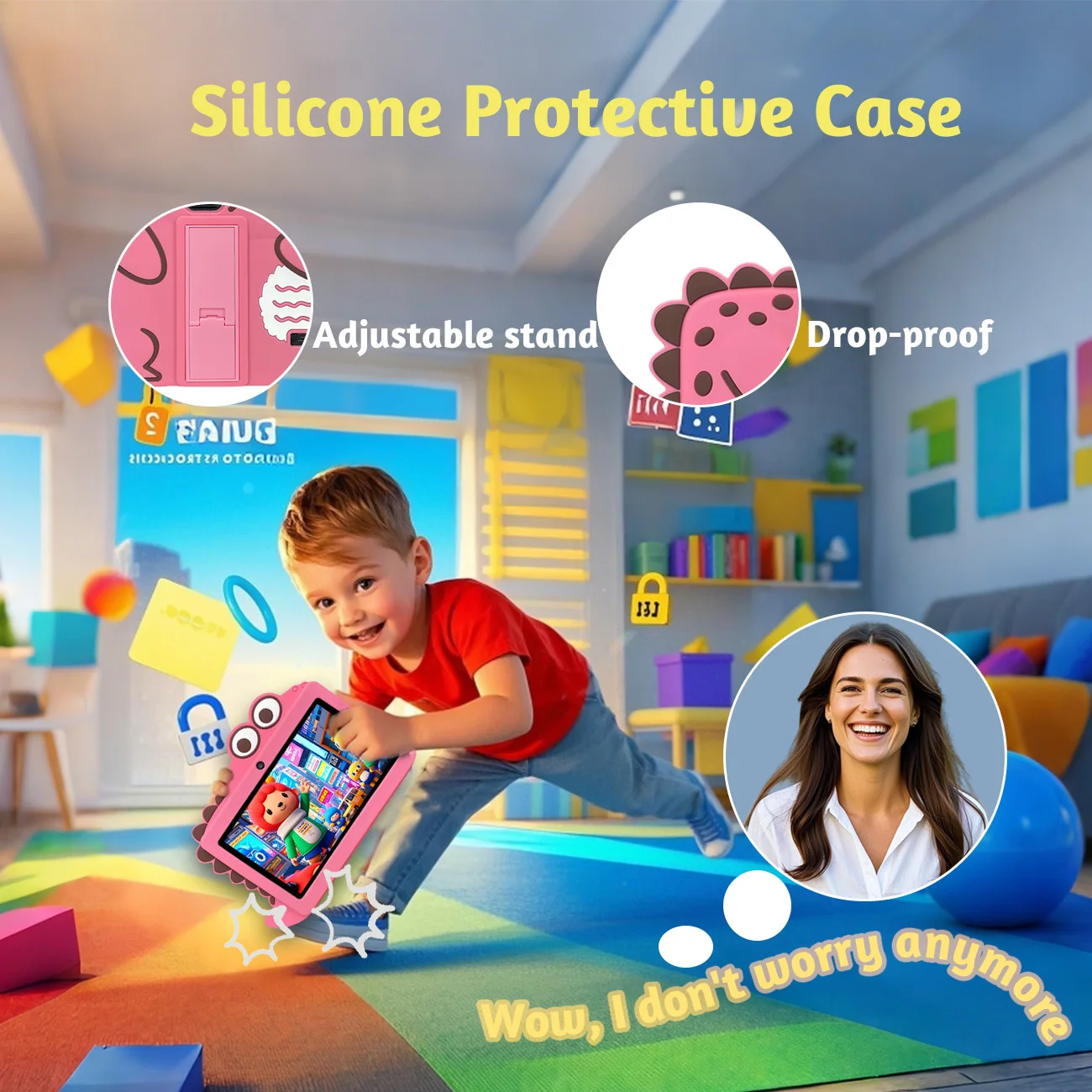 New 7 Inch Kid Tablet Android ,Children's toys, WiFi,Kids Learning Education,Quad Core,Kids-Proof protective case