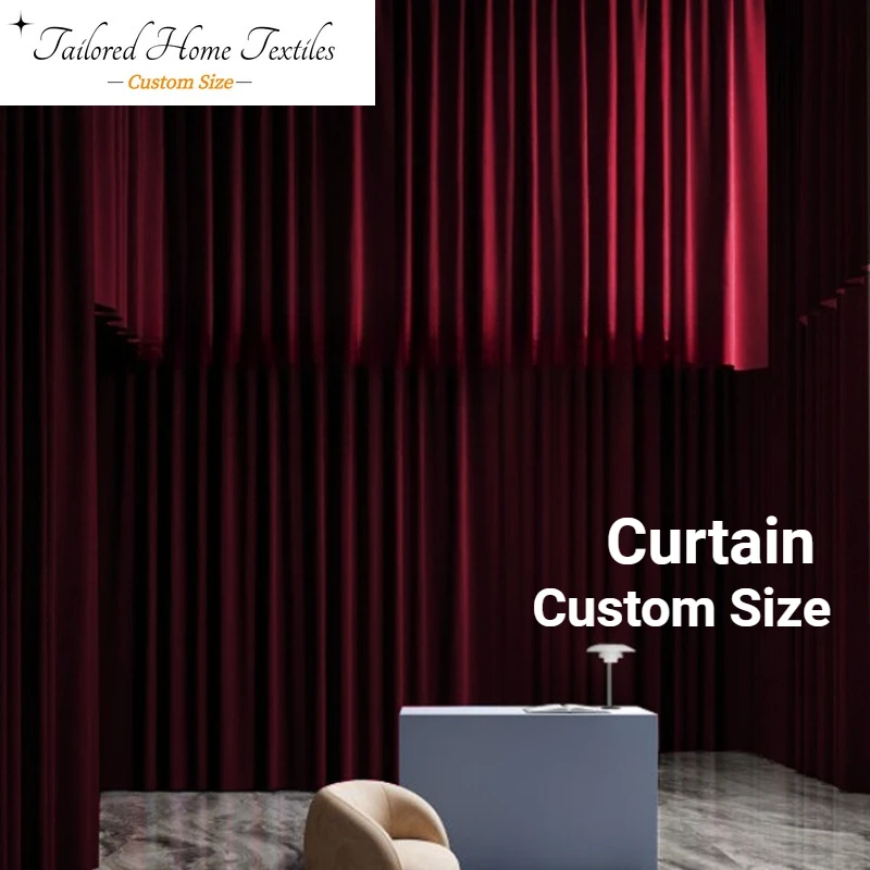 European Luxury Swan Burgundy Curtains for Living Dining Room Bedroom Window Velvet Blackout Custom Size Fashion Elegant