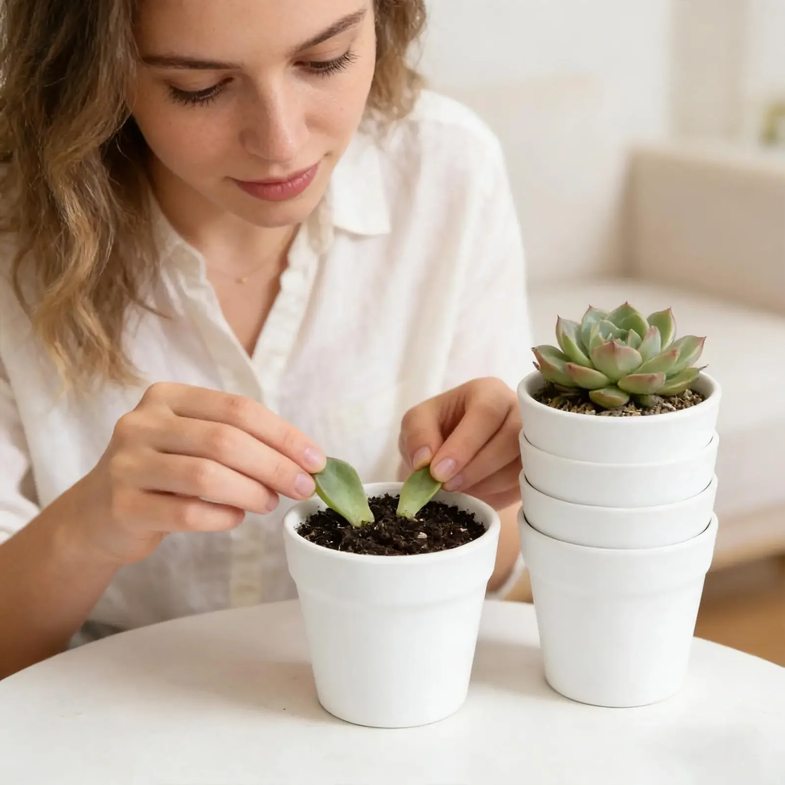 Leakproof Portable Flower Planters 10Pcs Indoor Plant Pots Suitable for Desks Bookshelves Windowsills Home Garden Office Display